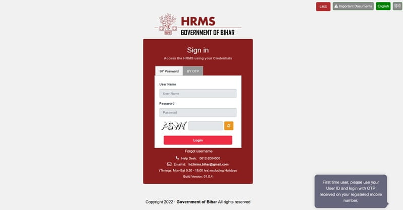 HRMS Bihar: Login, Registration, Employee Salary Slip Download